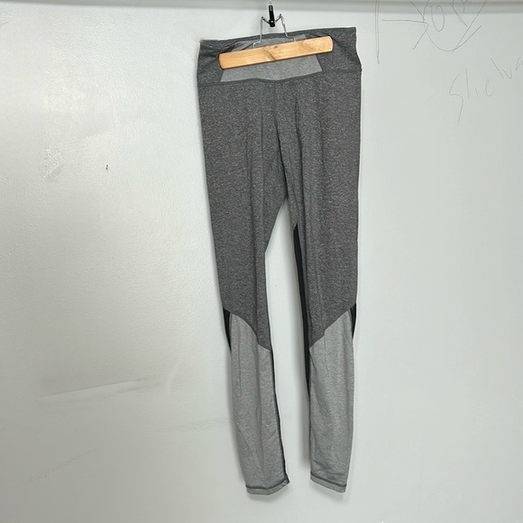 Z by Zella Gray Pull On Active Leggings Black Mesh Panel Workout Running Size S - Picture 1 of 3